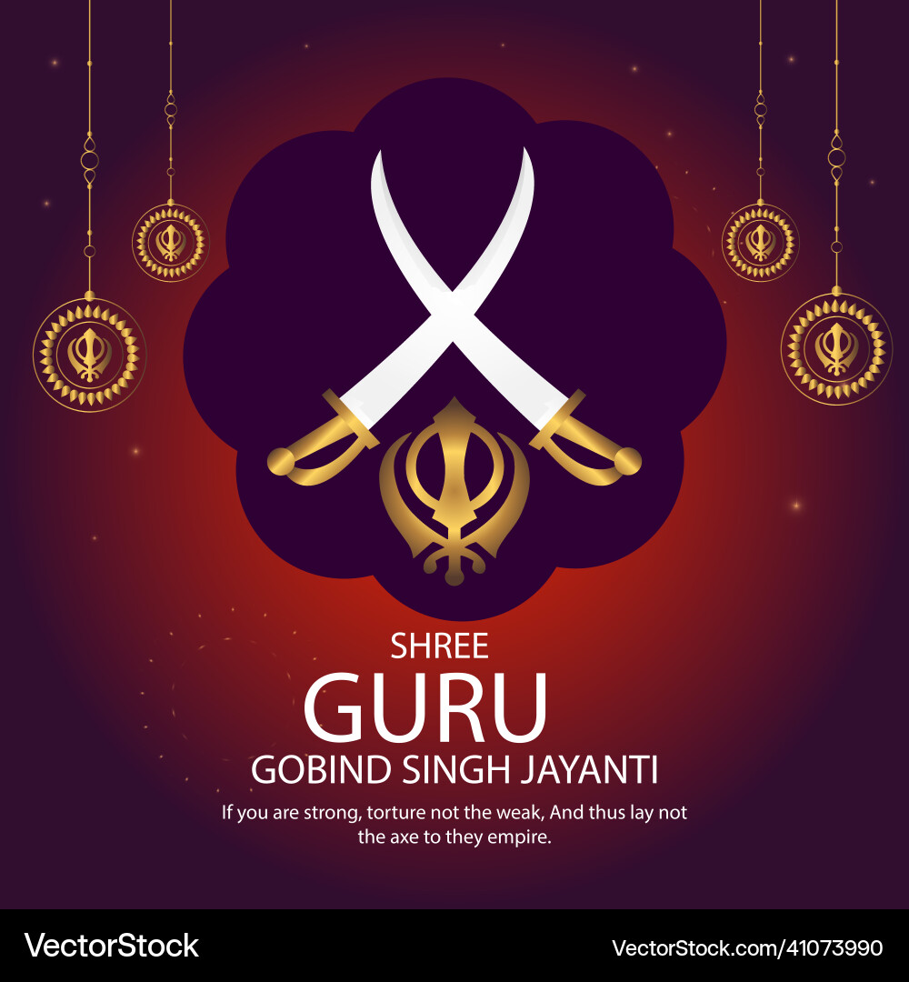 Banner design of happy guru gobind singh jayanti Vector Image