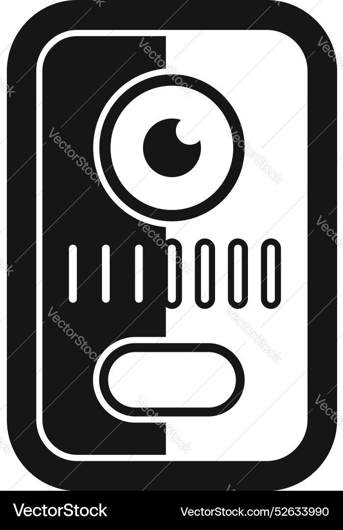 Black and white intercom icon showing security Black and white intercom icon showing security vector image