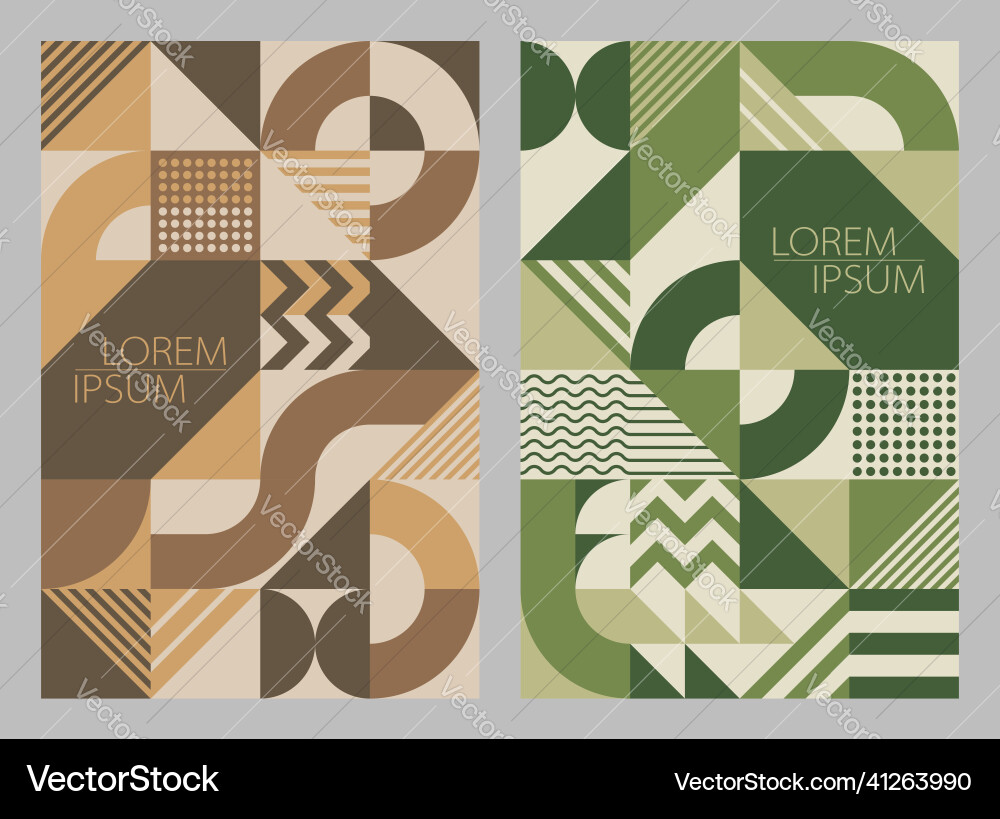 Braun grün abstrakte Muster bauhaus art style Braun grün abstrakte Muster bauhaus art style vektorbild