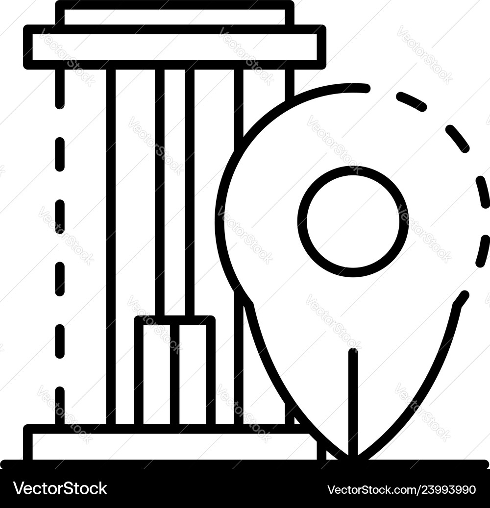 Building location icon outline style Building location icon outline style Vector Image