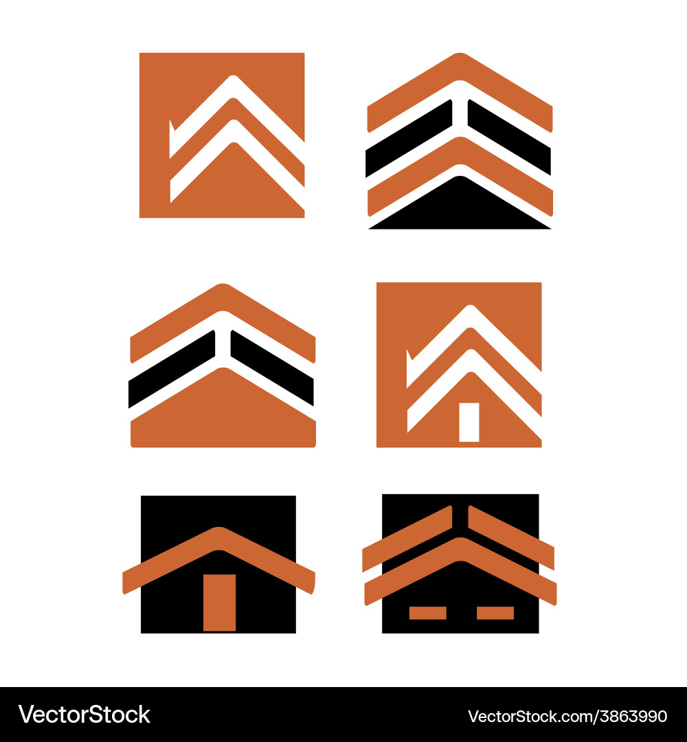 Building real state icons set vector image