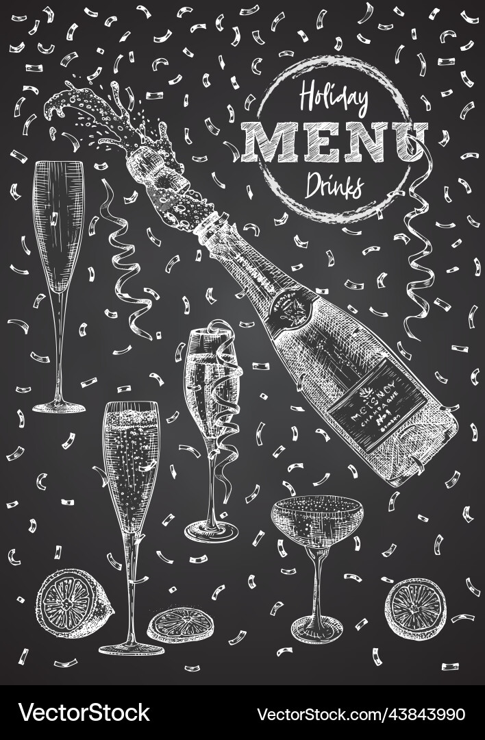Cocktail bar menu design template set in retro Cocktail bar menu design template set in retro vector image