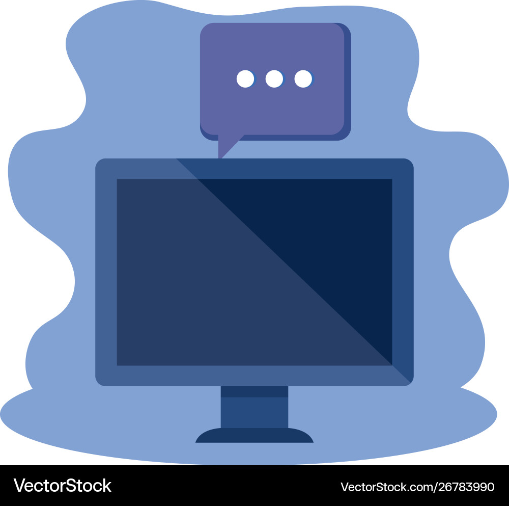 Desktop computer with speech bubble Desktop computer with speech bubble vector image