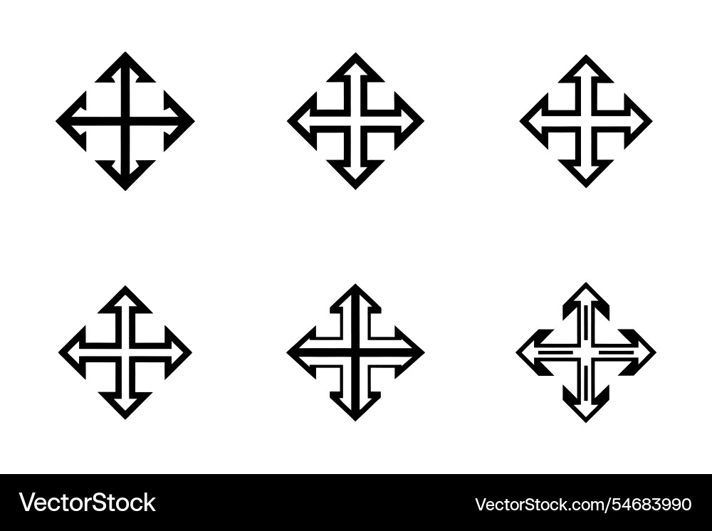 Direction arrow icon bundle set in style Direction arrow icon bundle set in style vector image