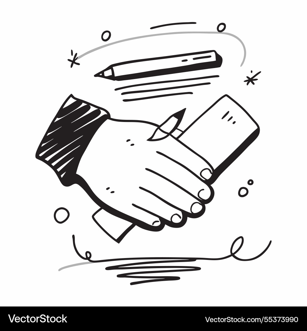 Flat design as handshake icon with copy space Flat design as handshake icon with copy space Vector Image