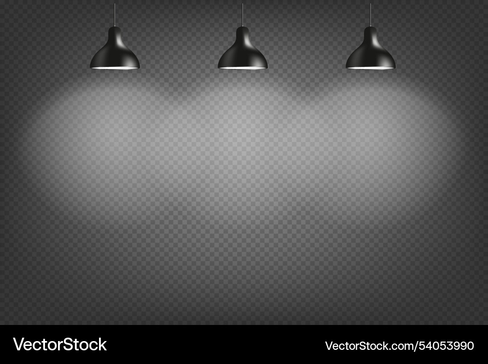 Lamp on dark background 3d effect isolated vector image