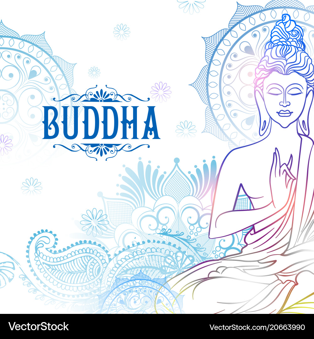 Lord buddha in meditation for buddhist festival Lord buddha in meditation for buddhist festival vector image