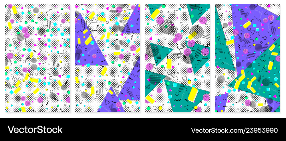 Memphis Pattern Color Background Vector Image