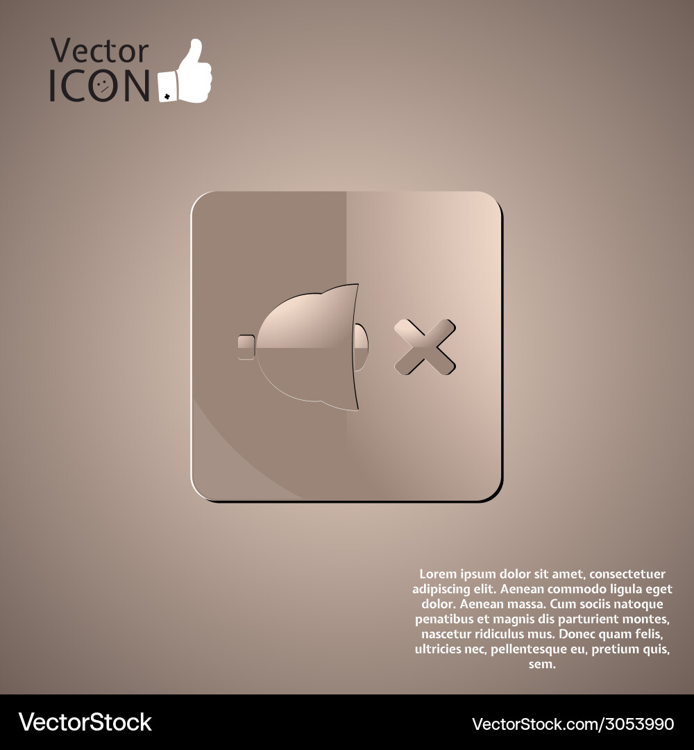 No sound symbol as a button Vector Image