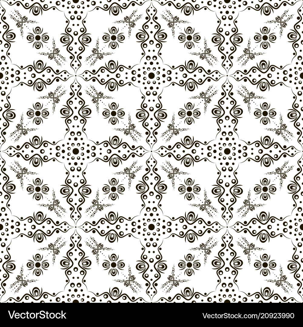 Seamless abstract flower pattern with swirls Seamless abstract flower pattern with swirls vector image