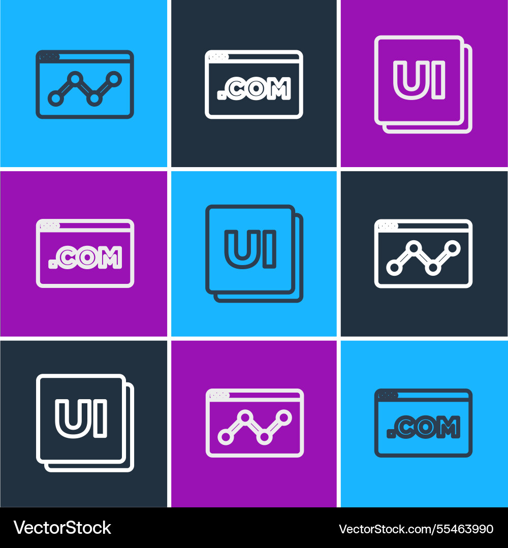 Set line website statistic ui oder ux design Set line website statistic ui oder ux design vektorbild