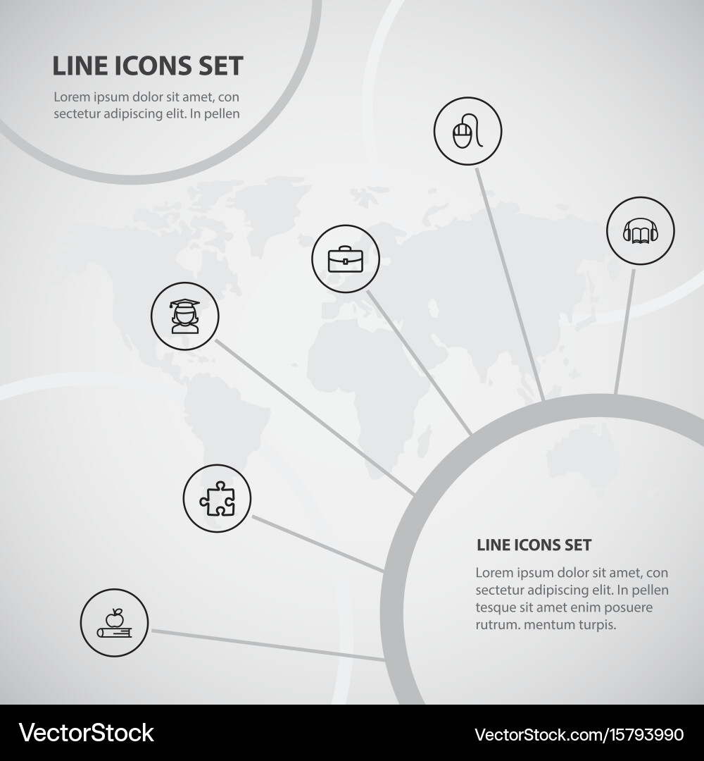 Set of 6 editable teach icons includes symbols vector image
