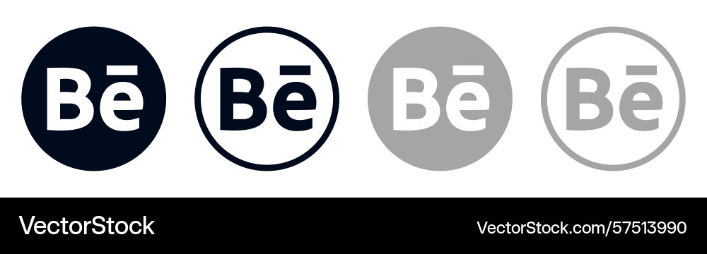 Set of round different behance mobile app icons Set of round different behance mobile app icons vector image