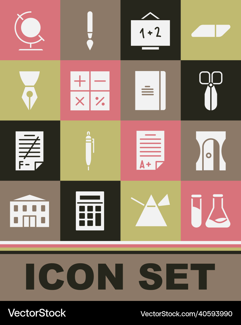 Set test tube and flask pencil sharpener Vector Image