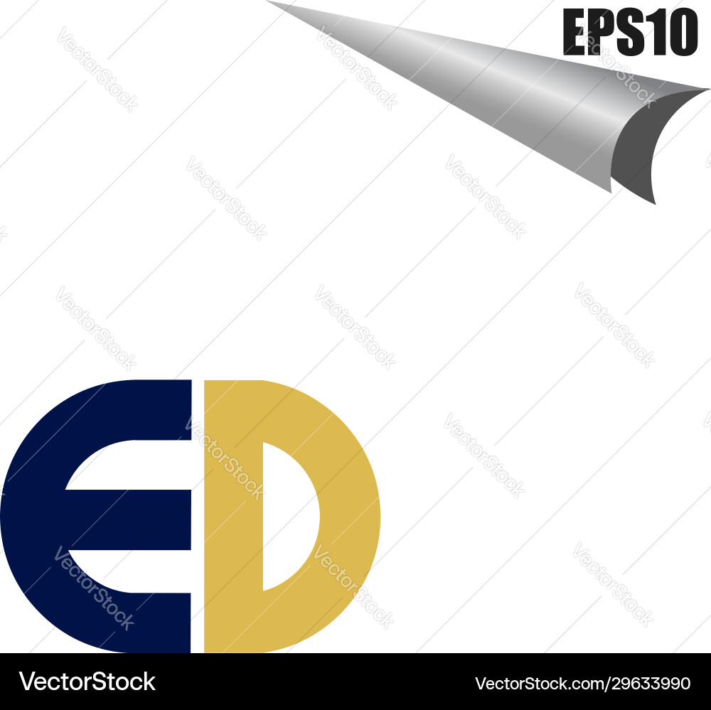 Simple ed initial monogram design template Simple ed initial monogram design template Vector Image