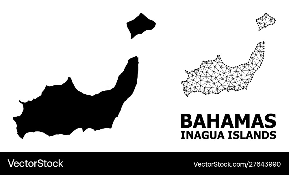 Solid and mesh map inagua islands Solid and mesh map inagua islands Vector Image