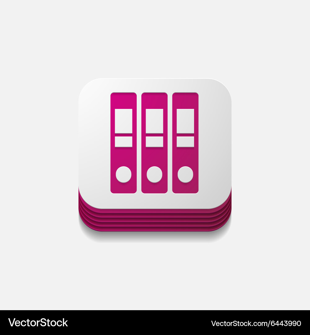 Square button folder Vector Image