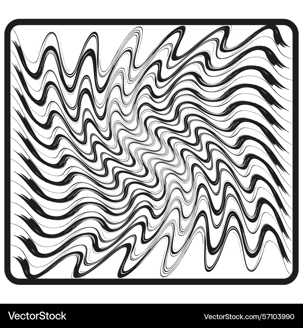 Wavy line square abstract form distorted contour Wavy line square abstract form distorted contour vector image