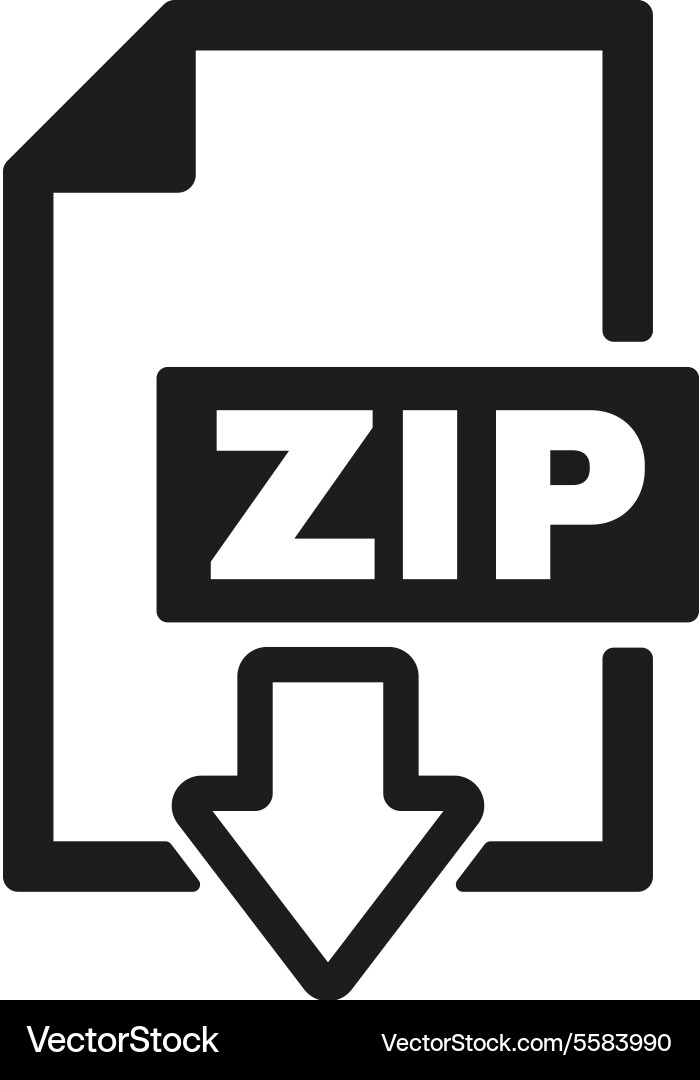 Zip file icon archive and compressed symbol vector image