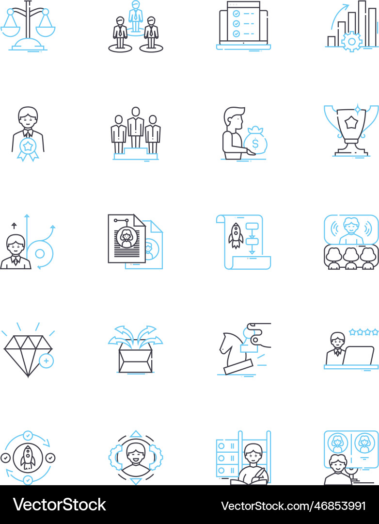 Agile Method lineare Icons setzen Scrum sprint Agile Method lineare Icons setzen Scrum sprint vektorbild