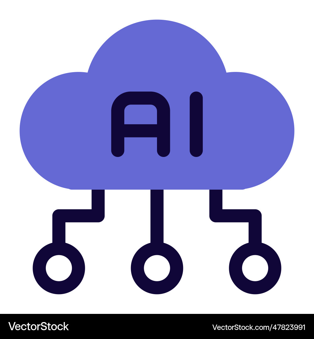 Ai cloud storage helps to automate complex tasks vector image