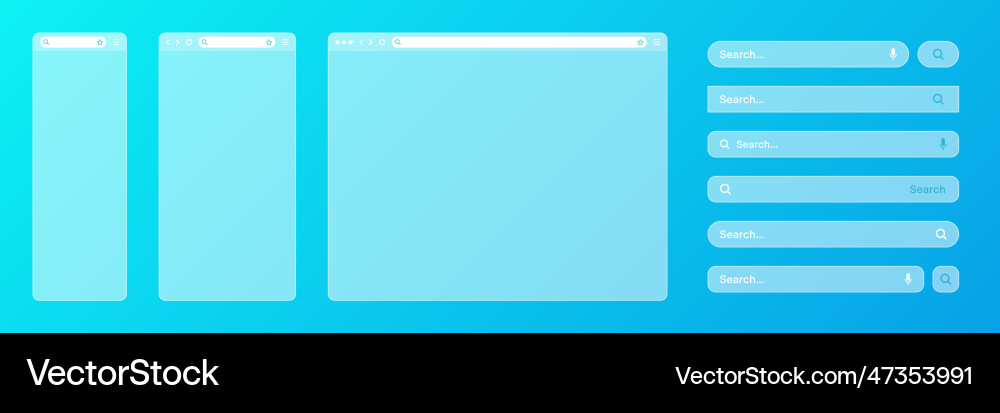 Blank transparent internet browser window Vector Image