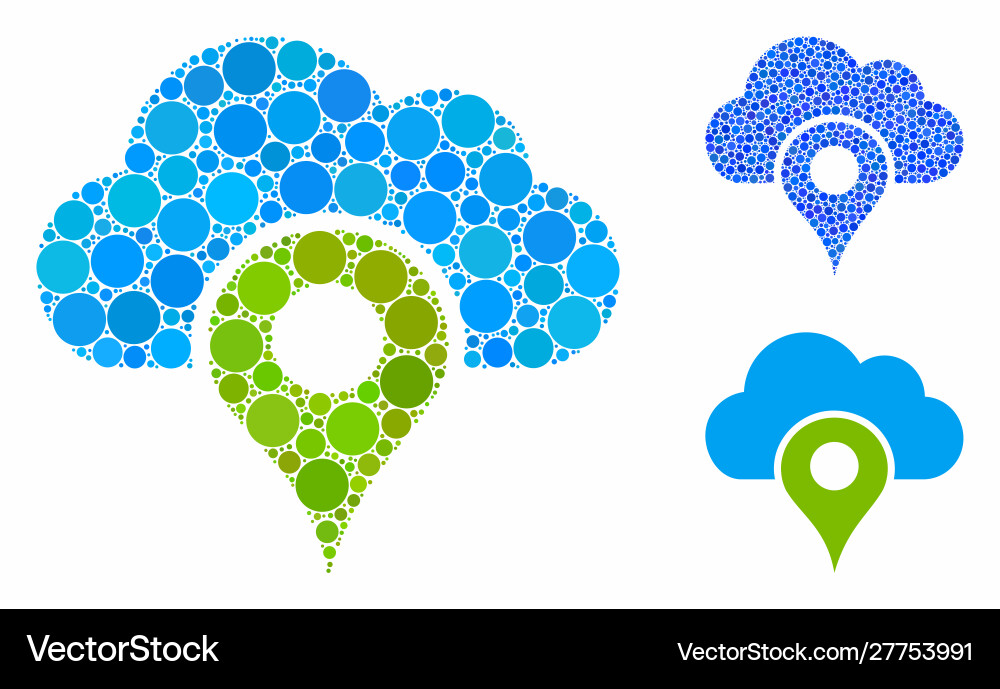 Cloud location composition icon circle dots Cloud location composition icon circle dots vector image