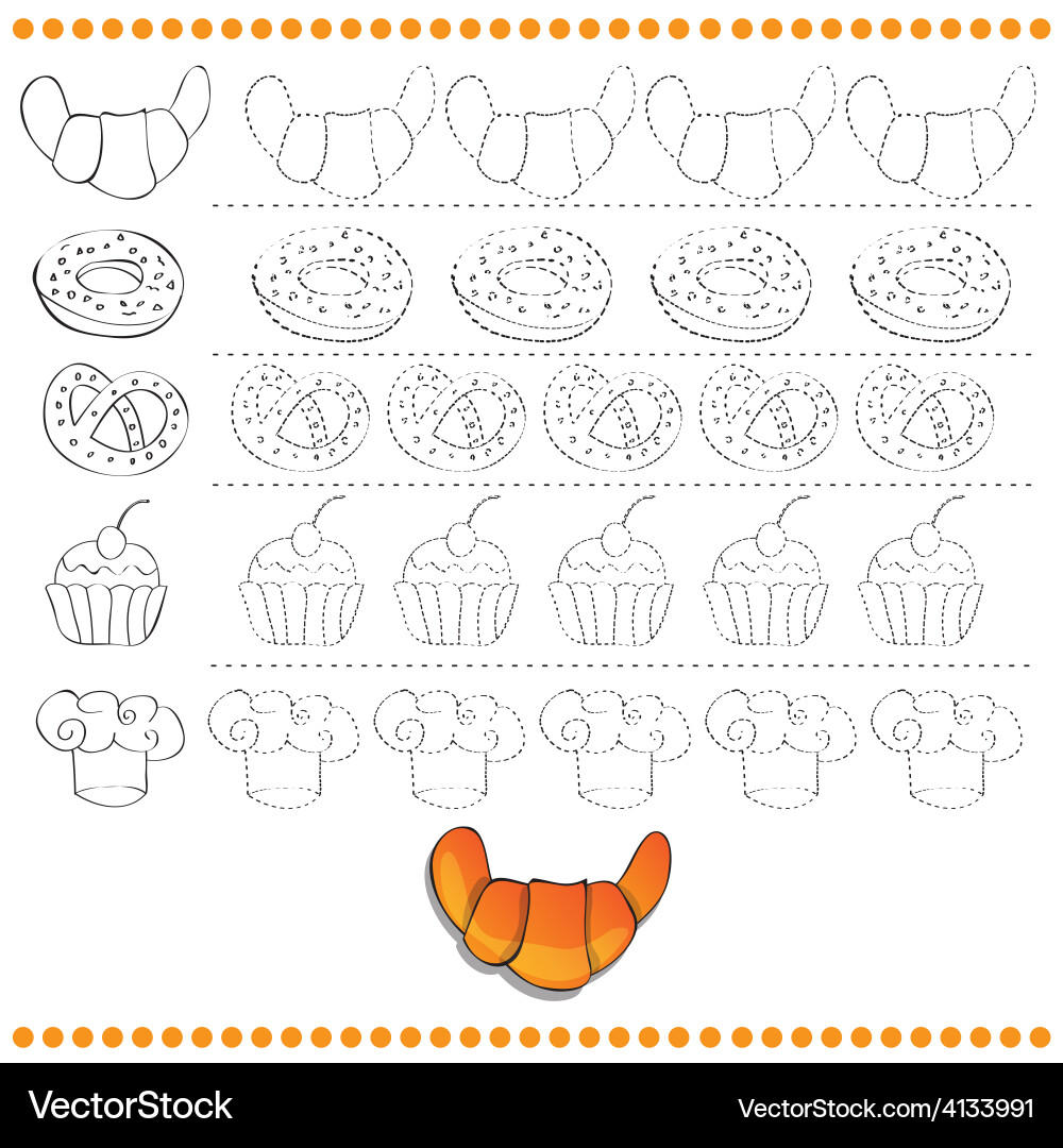 Connect dots number images - exercise Vector Image