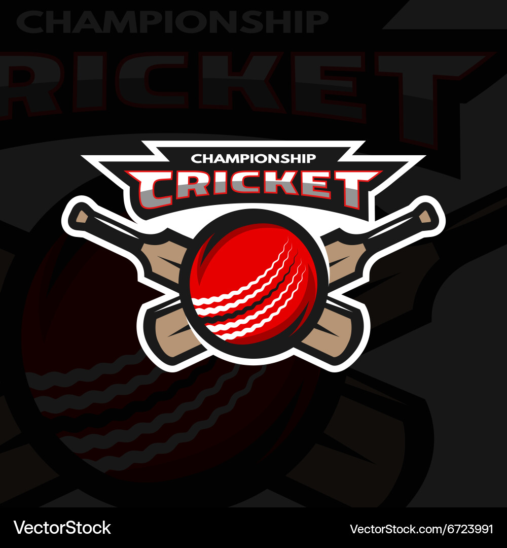 Cricket sports logo emblem Vector Image