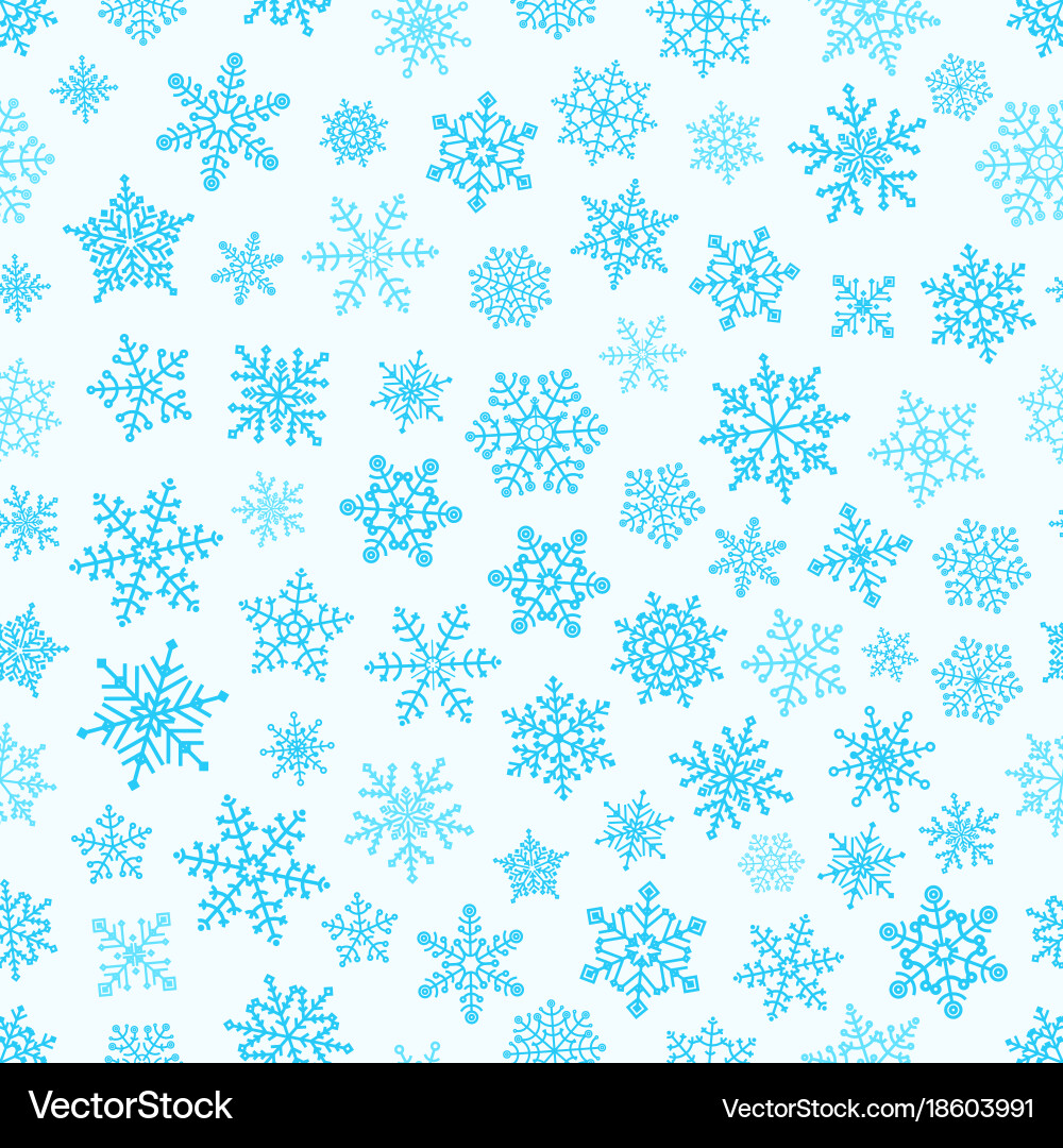 Different snowflake elements seamless pattern vector image
