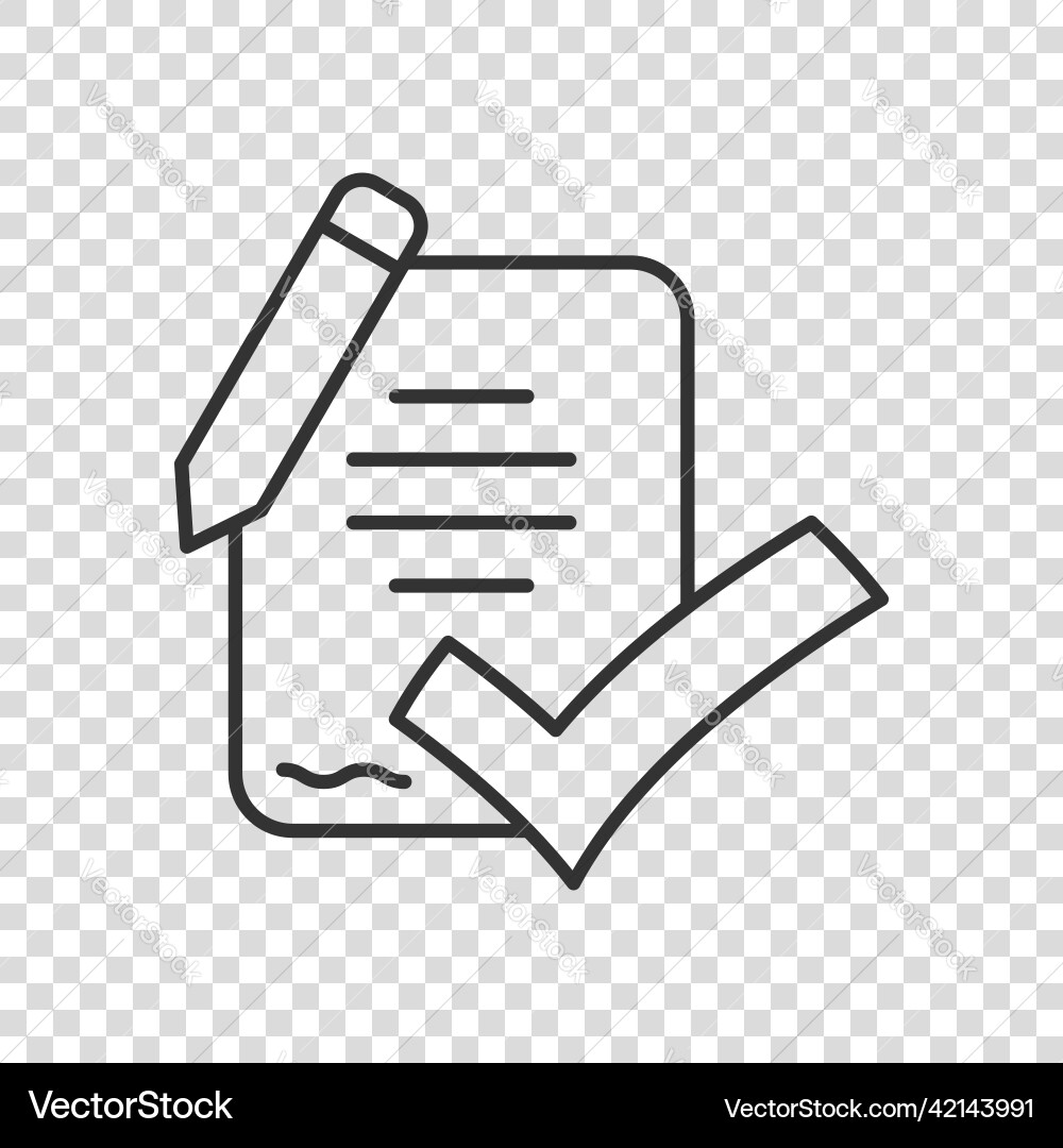Document checklist icon in flat style report Vector Image