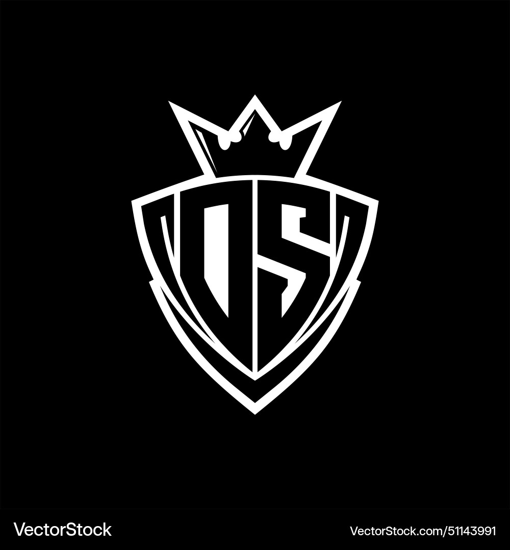 Ds letter logo with sharp triangle shield shape Ds letter logo with sharp triangle shield shape Vector Image