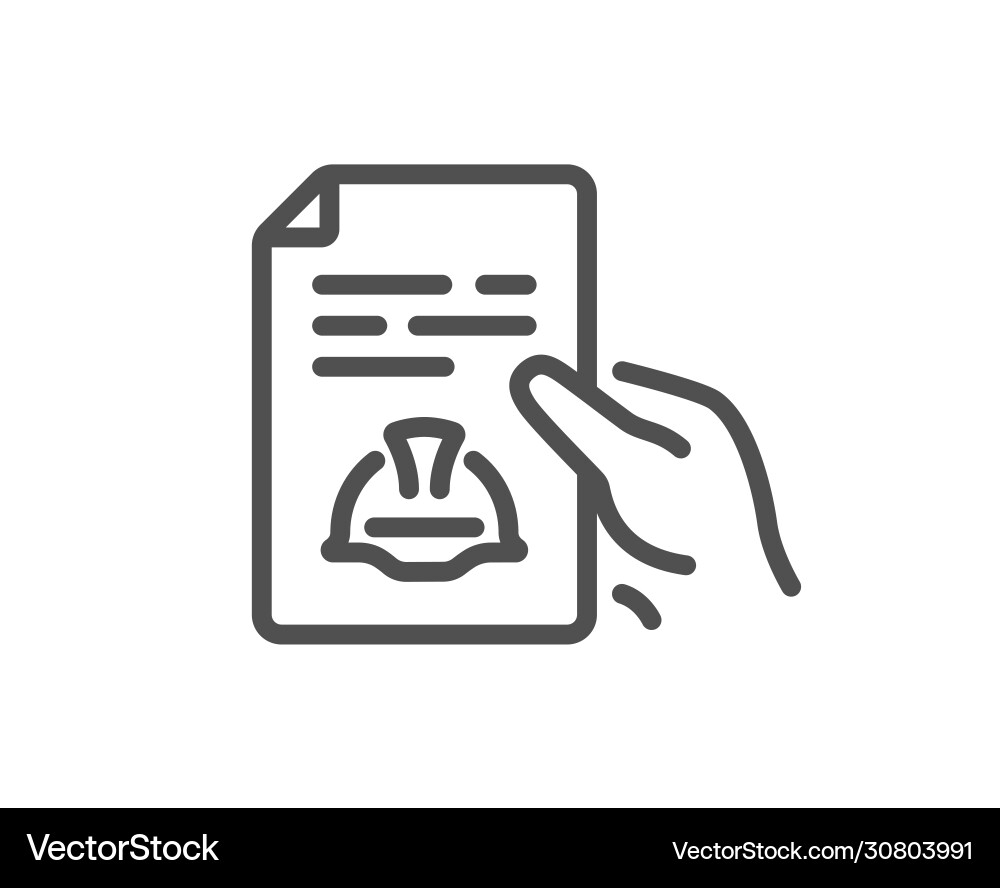 Engineering line icon technical documentation vector image