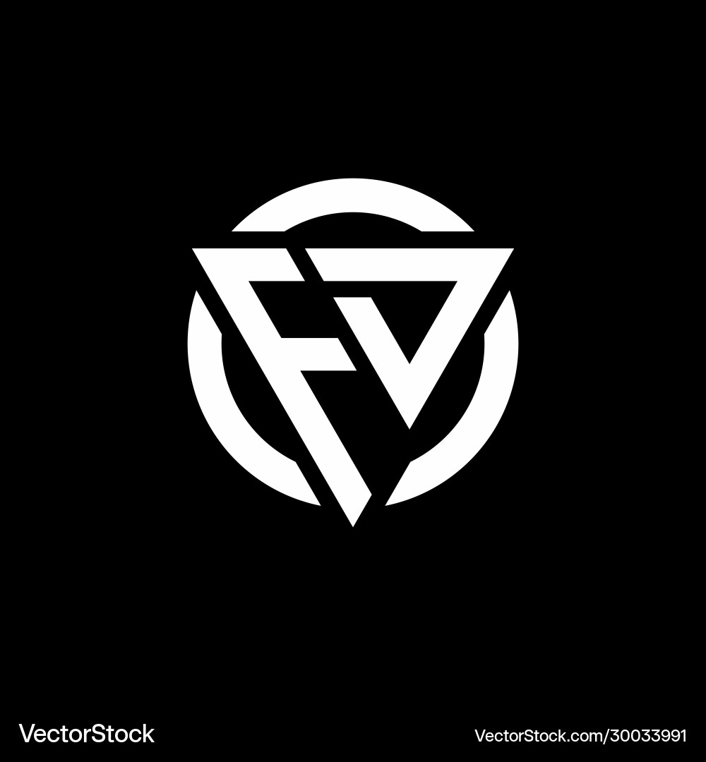 Fd logo with triangle shape and circle rounded Fd logo with triangle shape and circle rounded Vector Image