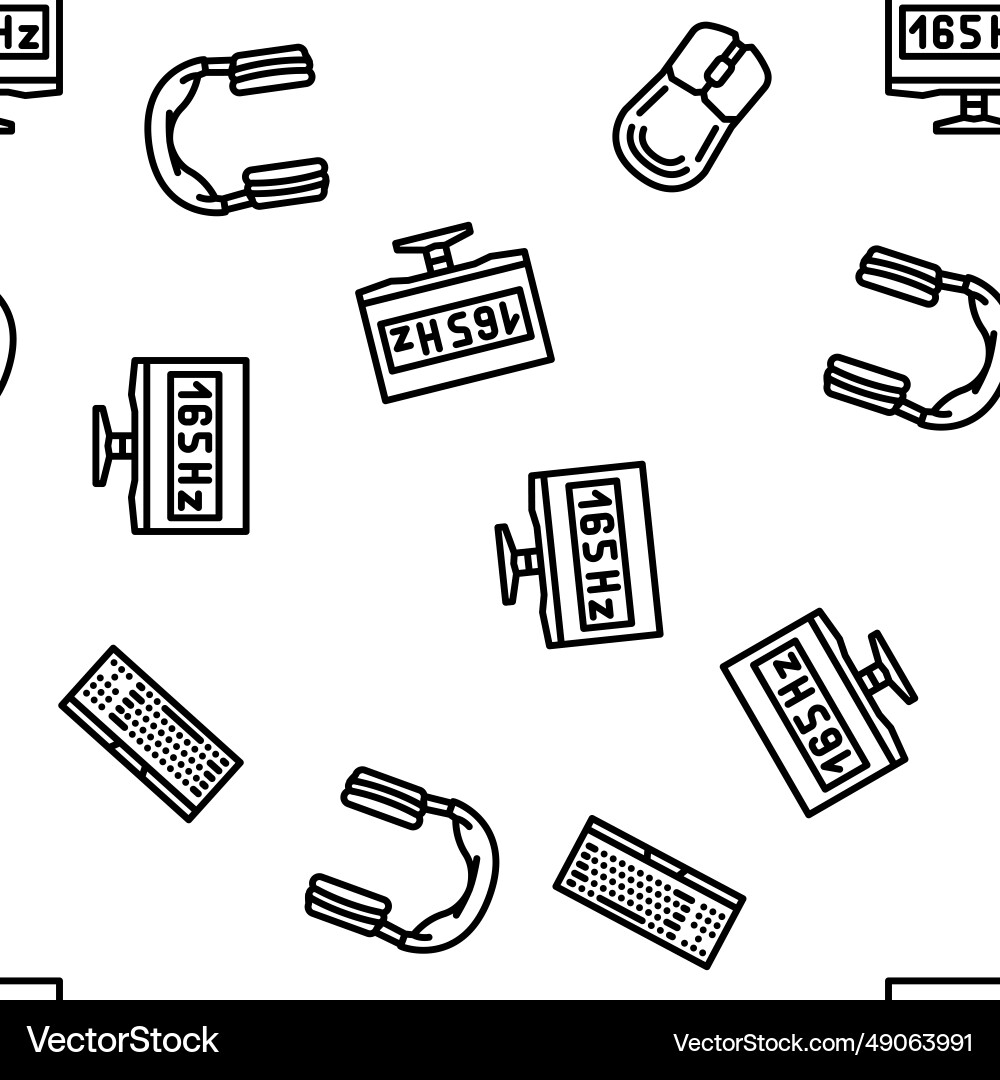 Game pc computer gaming seamless pattern Game pc computer gaming seamless pattern vector image