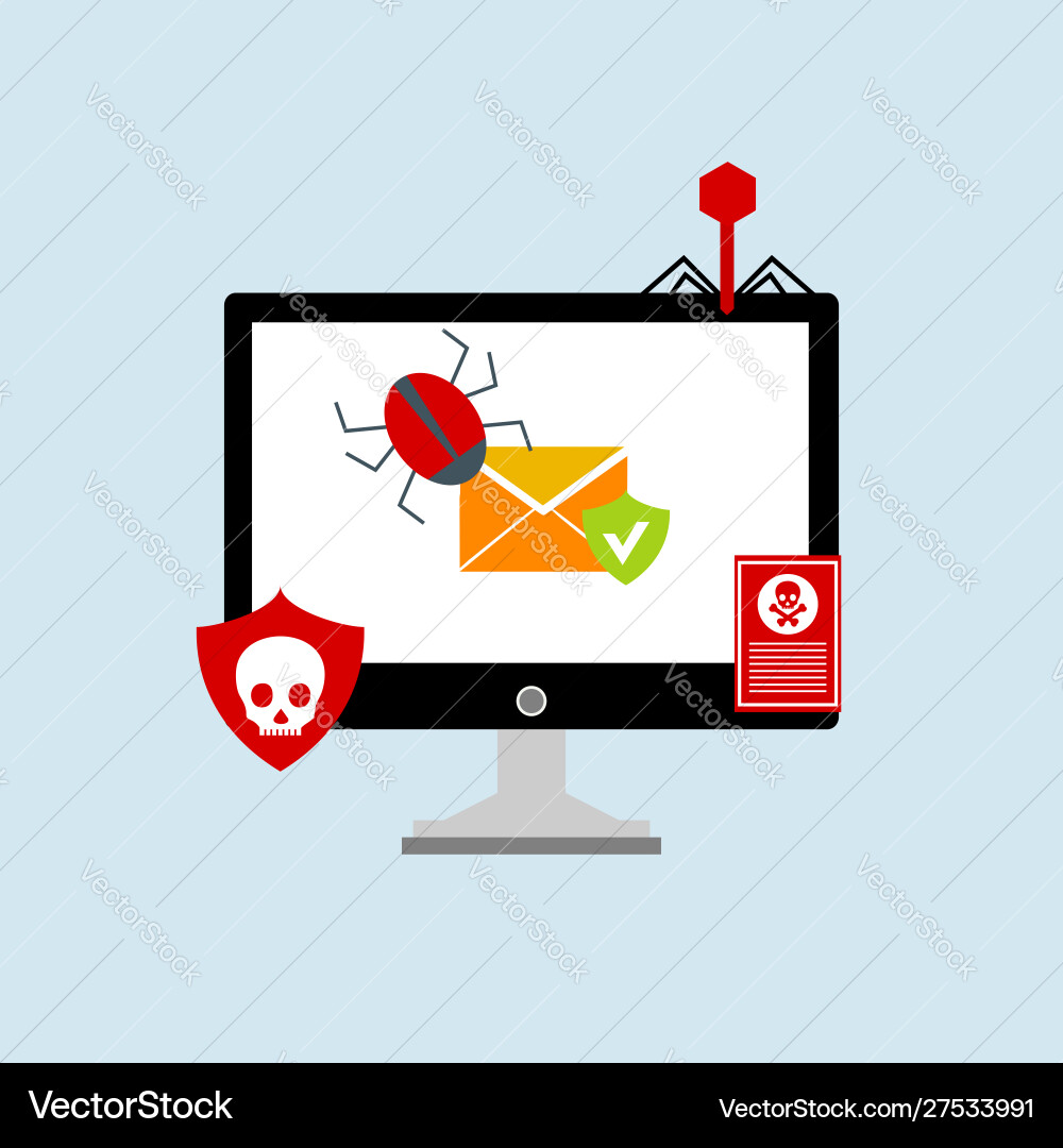 Hacker Aktivität Computeralert Benachrichtigung vektorbild