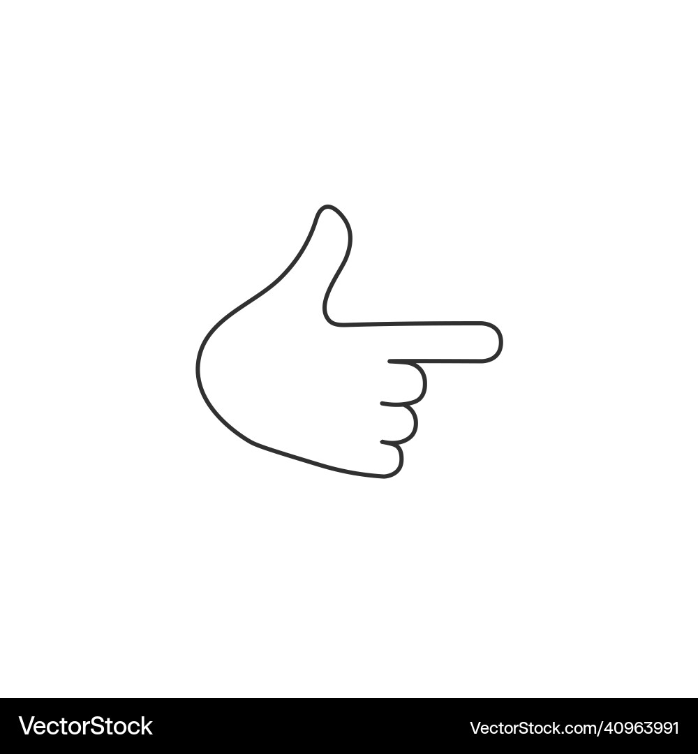 Hand with pointing finger line icon linear style vector image