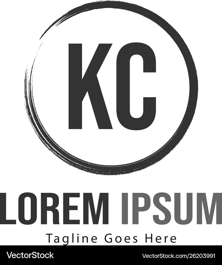 Initial kc logo template with modern frame – Royalty-Free Vector ...