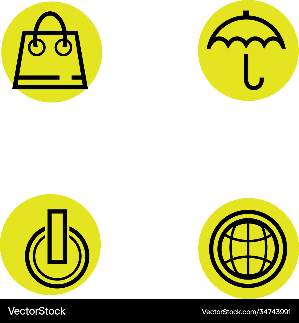 Line icon set for web design vector image