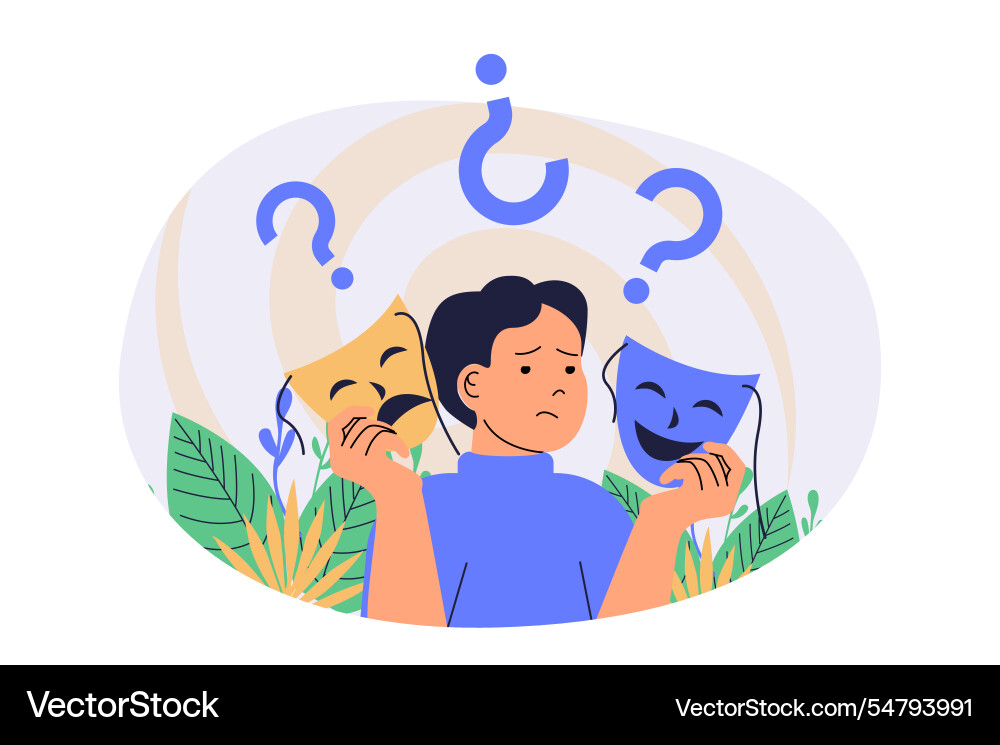 Mental health problem web concept with flat Mental health problem web concept with flat vector image