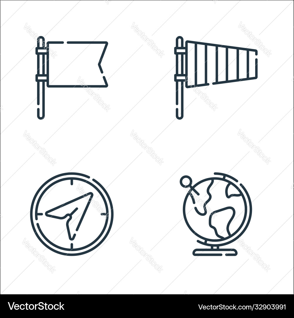 Navigation and maps line icons linear set quality Navigation and maps line icons linear set quality vector image