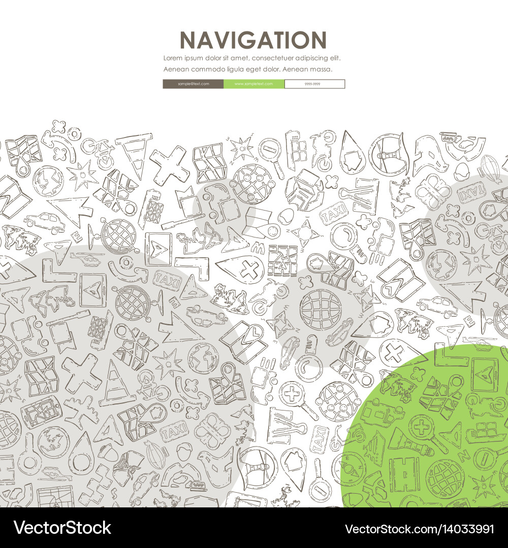Navigation doodle website template design Vector Image