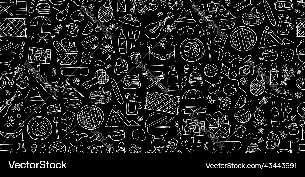 Picnic day seamless pattern for your design Vector Image
