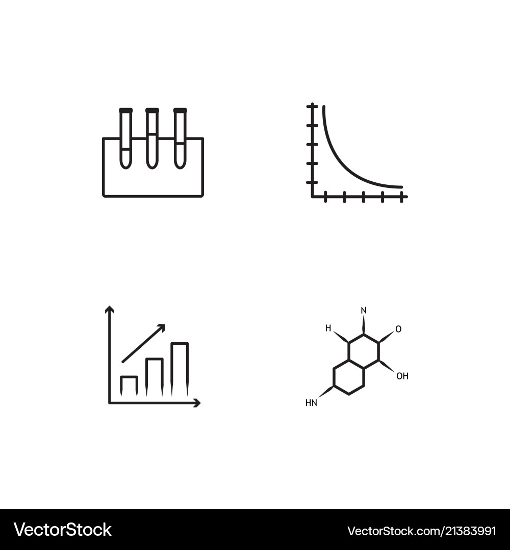 Science linear icons set simple outline vector image