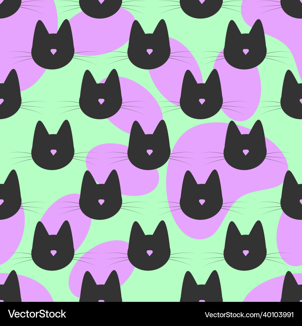 Seamless pattern with cat Seamless pattern with cat Vector Image