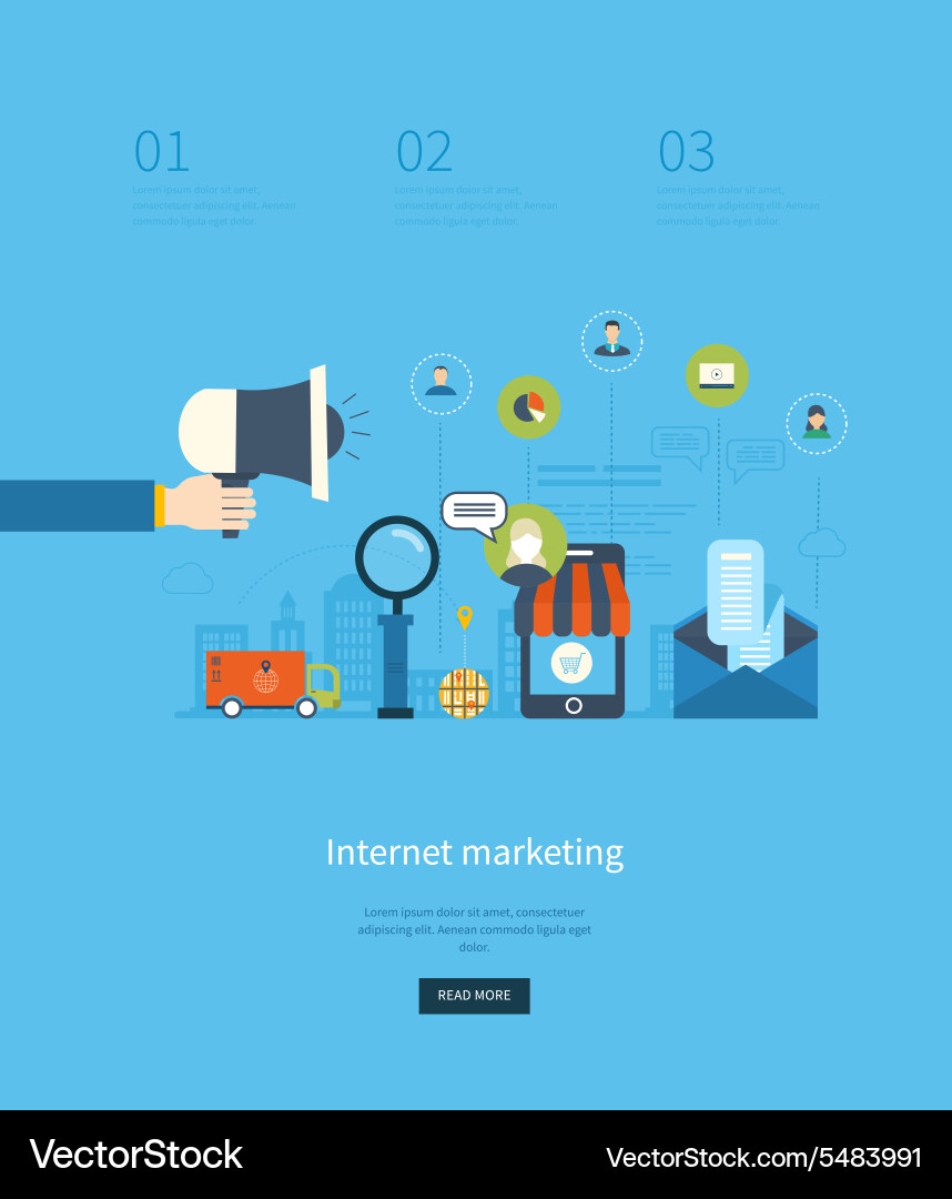 Set of flat design concept icons for web vector image