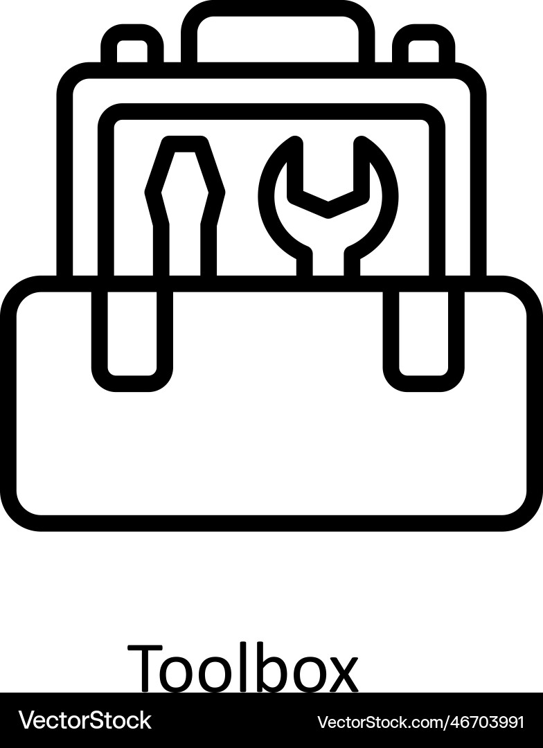 Toolbox outline icons simple stock illus vector image