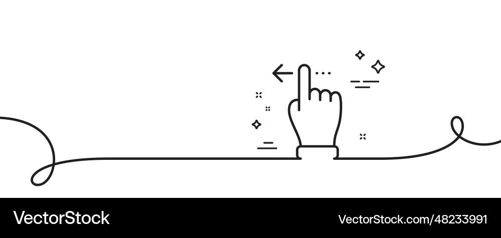 Touchscreen gesture line icon slide left arrow Touchscreen gesture line icon slide left arrow vector image