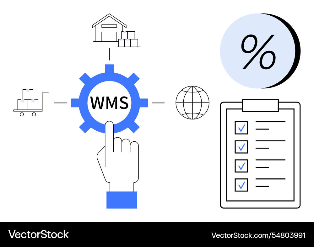 Warehouse management system concept with checklist Warehouse management system concept with checklist vector image