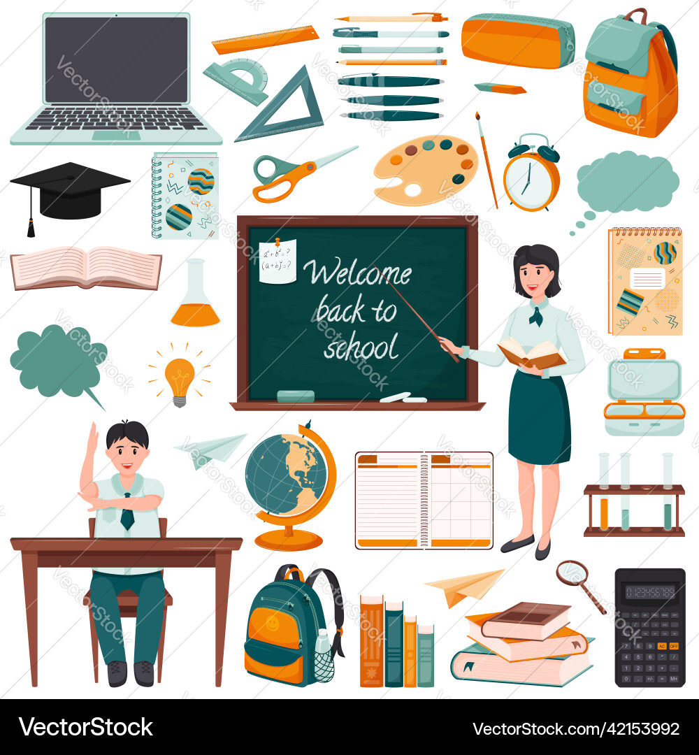 A set of elements for design on the theme back A set of elements for design on the theme back vector image